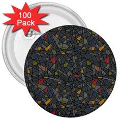 Abstract Reg 3  Buttons (100 Pack)  by FunkyPatterns