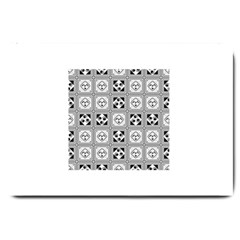 Black And White Large Doormat  by FunkyPatterns