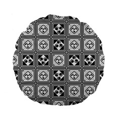 Black And White Standard 15  Premium Flano Round Cushions by FunkyPatterns