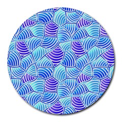 Blue And Purple Glowing Round Mousepads by FunkyPatterns
