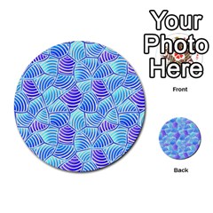 Blue And Purple Glowing Multi-purpose Cards (round)  by FunkyPatterns
