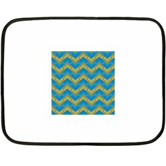 Blue And Yellow Double Sided Fleece Blanket (mini)  by FunkyPatterns