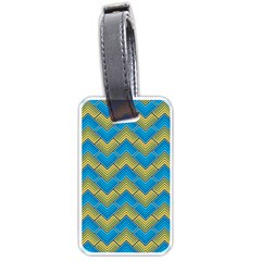 Blue And Yellow Luggage Tags (one Side)  by FunkyPatterns