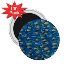 Blue Waves 2 25  Magnets (100 Pack)  by FunkyPatterns