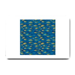 Blue Waves Small Doormat  by FunkyPatterns