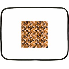 Brown Tiles Double Sided Fleece Blanket (mini)  by FunkyPatterns