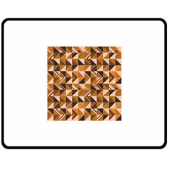 Brown Tiles Double Sided Fleece Blanket (medium)  by FunkyPatterns