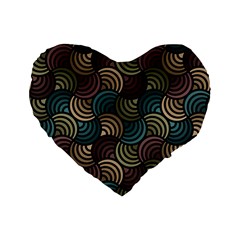 Glowing Abstract Standard 16  Premium Flano Heart Shape Cushions by FunkyPatterns