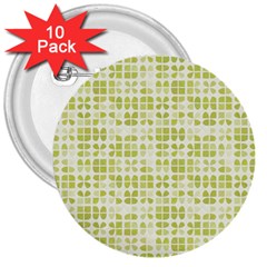 Pastel Green 3  Buttons (10 Pack)  by FunkyPatterns