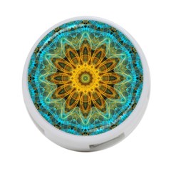 Blue Yellow Ocean Star Flower Mandala 4-port Usb Hub (one Side) by Zandiepants