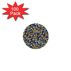 Pastel Tiles 1  Mini Buttons (100 Pack)  by FunkyPatterns