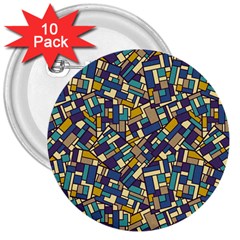Pastel Tiles 3  Buttons (10 Pack)  by FunkyPatterns