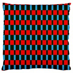 Black Red Rectangles Pattern                                                          	large Flano Cushion Case (two Sides) by LalyLauraFLM