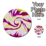 Tie Dye Pink Yellow Abstract Swirl Multi-purpose Cards (Round)  Back 6