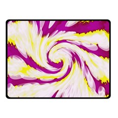 Tie Dye Pink Yellow Abstract Swirl Double Sided Fleece Blanket (small)  by BrightVibesDesign