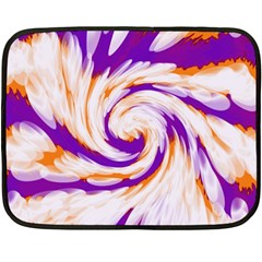 Tie Dye Purple Orange Abstract Swirl Fleece Blanket (mini) by BrightVibesDesign