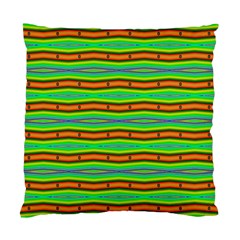 Bright Green Orange Lines Stripes Standard Cushion Case (one Side) by BrightVibesDesign
