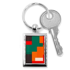 Rectangles And Squares  In Retro Colors                                                                   			key Chain (rectangle) by LalyLauraFLM