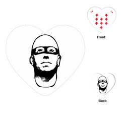 Baldhead Hero Comic Illustration Playing Cards (heart)  by dflcprints
