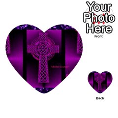 Purple Celtic Cross Multi-purpose Cards (heart)  by morbidcouture