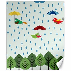 Birds In The Rain Canvas 20  X 24   by justynapszczolka