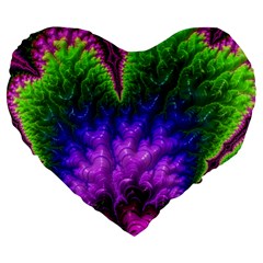 Amazing Special Fractal 25c Large 19  Premium Flano Heart Shape Cushions by Fractalworld