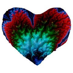 Amazing Special Fractal 25b Large 19  Premium Heart Shape Cushions by Fractalworld