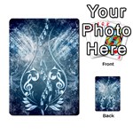 Music, Decorative Clef With Floral Elements In Blue Colors Multi-purpose Cards (Rectangle)  Back 31
