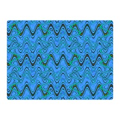 Blue Wavy Squiggles Double Sided Flano Blanket (mini)  by BrightVibesDesign