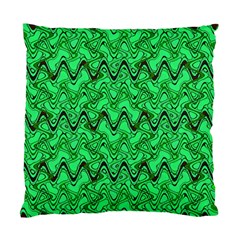 Green Wavy Squiggles Standard Cushion Case (one Side) by BrightVibesDesign