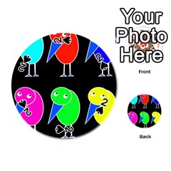 Colorful Birds Playing Cards 54 (round)  by Valentinaart