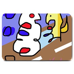 Abstract Comic Large Doormat  by Valentinaart