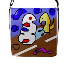 Abstract Comic Flap Messenger Bag (l)  by Valentinaart