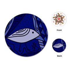 Blue Bird Playing Cards (round)  by Valentinaart