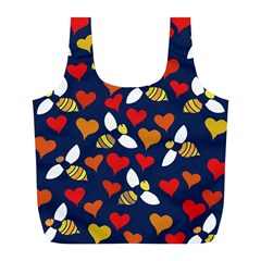 Honey Bees In Love Full Print Recycle Bags (l)  by BubbSnugg