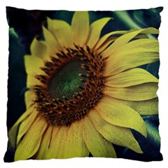Sunflower Photography  Large Flano Cushion Case (one Side) by vanessagf