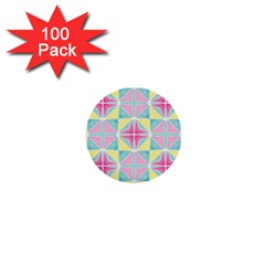 Pastel Block Tiles Pattern 1  Mini Buttons (100 Pack)  by TanyaDraws