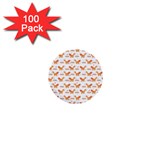 Fox and Laurel Pattern 1  Mini Buttons (100 pack)  Front