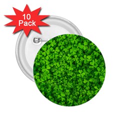 Shamrock Clovers Green Irish St  Patrick Ireland Good Luck Symbol 8000 Sv 2 25  Buttons (10 Pack)  by yoursparklingshop