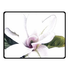 White Magnolia Pencil Drawing Art Fleece Blanket (small) by picsaspassion