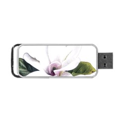 White Magnolia Pencil Drawing Art Portable Usb Flash (one Side) by picsaspassion