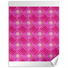 Pink Sweet Number 16 Diamonds Geometric Pattern Canvas 18  X 24   by yoursparklingshop