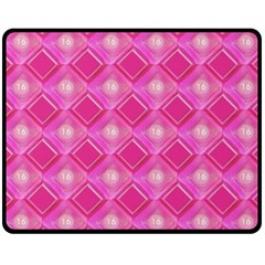 Pink Sweet Number 16 Diamonds Geometric Pattern Fleece Blanket (medium)  by yoursparklingshop