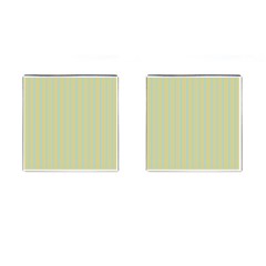 Summer Sand Color Blue Stripes Pattern Cufflinks (square) by picsaspassion
