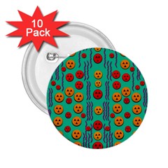 Pumkins Dancing In The Season Pop Art 2 25  Buttons (10 Pack)  by pepitasart