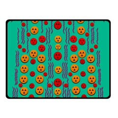 Pumkins Dancing In The Season Pop Art Double Sided Fleece Blanket (small)  by pepitasart