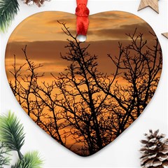 Colorful Sunset Heart Ornament (2 Sides) by picsaspassion