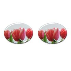 Red Tulips Cufflinks (oval) by picsaspassion