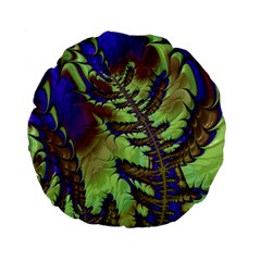 Freaky Friday, Blue Green Standard 15  Premium Flano Round Cushions by Fractalworld