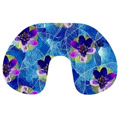 Purple Flowers Travel Neck Pillows by DanaeStudio